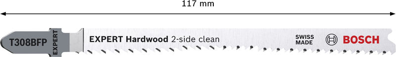 BOSCH EXPERT Hardwood 2-side clean T308BFP Stichsägeblatt, 25-tlg. BOSCH EXPERT Hardwood 2-side clean T308BFP Stichsägeblatt, 25-tlg.