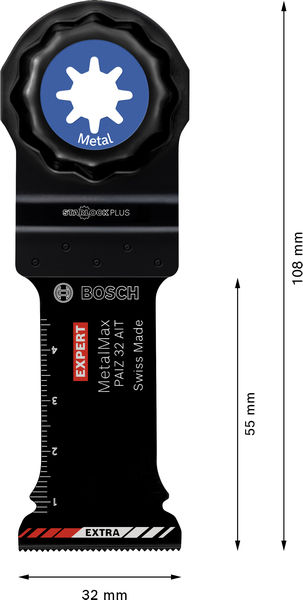 BOSCH EXPERT PAIZ 32 AIT MetalMax Tauchsägeblatt, 32 x 55 mm BOSCH EXPERT PAIZ 32 AIT MetalMax Tauchsägeblatt, 32 x 55 mm
