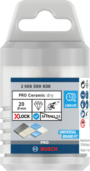 BOSCH PRO Ceramic dry Bohrkrone, M14, 20x35 mm, X-Lock BOSCH PRO Ceramic dry Bohrkrone, M14, 20x35 mm, X-Lock