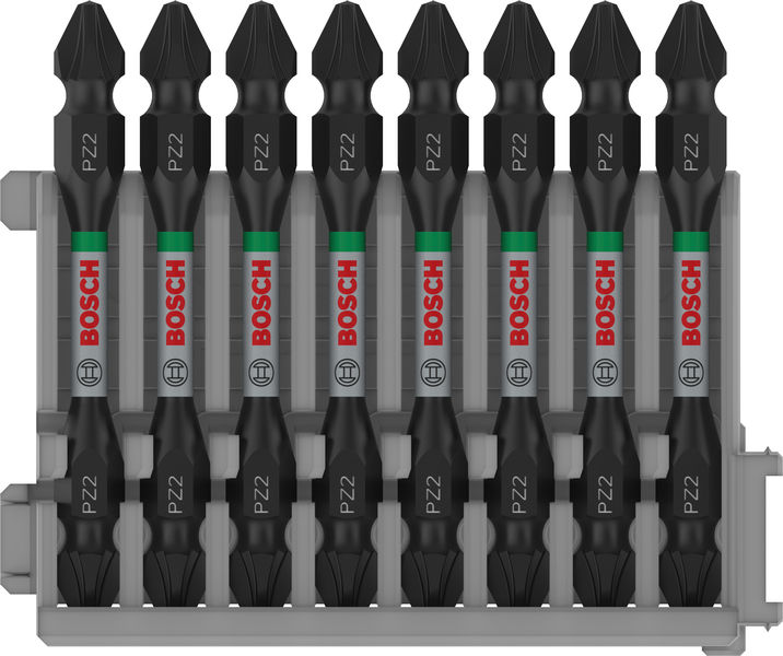 BOSCH PRO Impact Schrauberbit mit Doppelklingen und Pick and Click, PZ2, 65 mm, 8-tlg.
