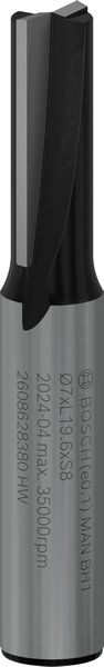 BOSCH PRO Nutfräser, zweischneidig, Ø 7 x L 19,6, Schaft 8 mm
