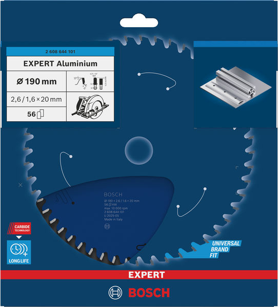 BOSCH EXPERT Aluminium Kreissägeblatt, 190x2,6/1,6x20 mm, Z56 BOSCH EXPERT Aluminium Kreissägeblatt, 190x2,6/1,6x20 mm, Z56