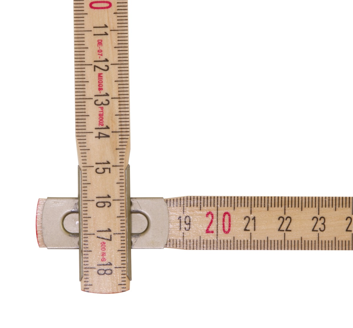 STABILA Holz-Gliedermaßstab Type 607 N-S, 2 m, schlanke Lättchen, naturfarben, metrische Skala
