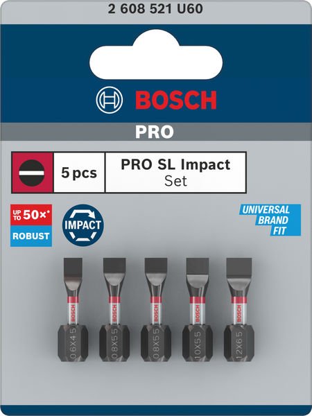 BOSCH PRO SL Impact Bit Set, 25 mm, 5-tlg BOSCH PRO SL Impact Bit Set, 25 mm, 5-tlg