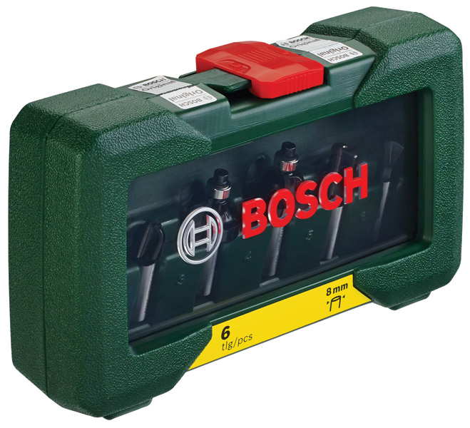 BOSCH 6-teiliges HM-Fräser-Set (8 mm Schaft) BOSCH 6-teiliges HM-Fräser-Set (8 mm Schaft)