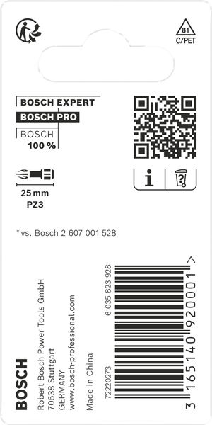 BOSCH PRO Pozidriv Impact Bit, PZ3, 25 mm, 2-tlg. BOSCH PRO Pozidriv Impact Bit, PZ3, 25 mm, 2-tlg.