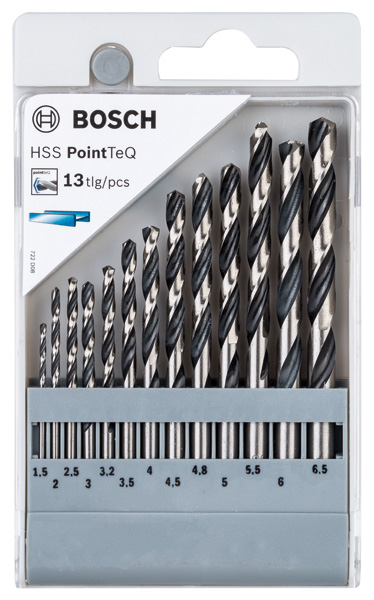 BOSCH HSS-Spiralbohrer-Set PointTeQ, 13-tlg., 1,5-6,5 mm