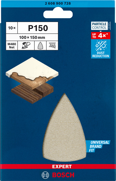 BOSCH EXPERT M480 Schleifnetz, 100x150mm, K15, 10-tlg.