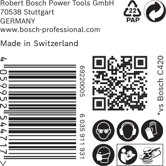BOSCH EXPERT C470 Schleifscheibe, 125mm, K320, Multilochung, 50-tlg.