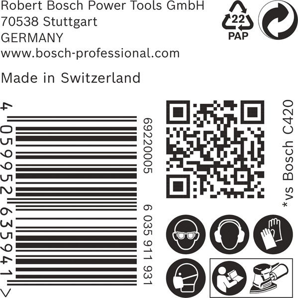 BOSCH EXPERT C470 Schleifblatt, 100x150mm, K180, 7 Löcher, 50-tlg.