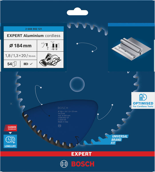 BOSCH EXPERT Aluminium Kreissägeblatt, 184x20 mm, Z54 BOSCH EXPERT Aluminium Kreissägeblatt, 184x20 mm, Z54