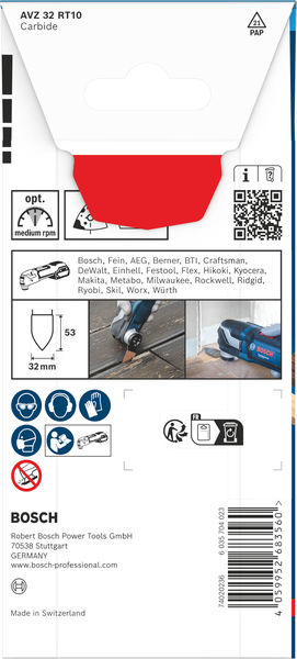 BOSCH EXPERT AVZ 32 RT10 Schleiffinger, 32 x 53 mm