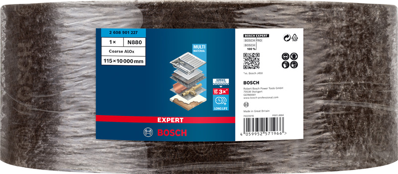 BOSCH EXPERT N880 Vliesrolle, 115x10mm, Extra Cut A