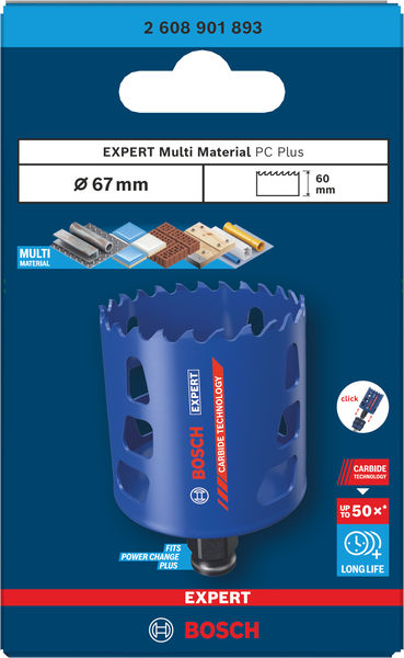 BOSCH EXPERT Multi Material Power Change Plus-Lochsäge, 67 x 60 mm