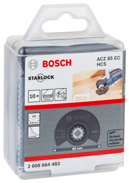 BOSCH HCS Segmentsägeblatt ACZ 85 EC Wood, 85 mm, 10er-Pack BOSCH HCS Segmentsägeblatt ACZ 85 EC Wood, 85 mm, 10er-Pack