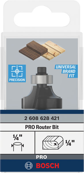 BOSCH PRO Abrundfräser, R 1/4", Schaft 1/4" BOSCH PRO Abrundfräser, R 1/4", Schaft 1/4"