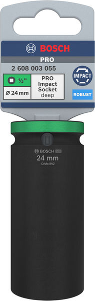 BOSCH PRO Impact Steckschlüsselsatz, 1/2", 24 mm, tief