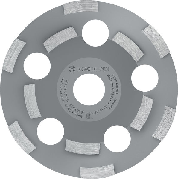 BOSCH PRO Abrasive Topfscheibe, 50 x 125 mm, 22,23 mm BOSCH PRO Abrasive Topfscheibe, 50 x 125 mm, 22,23 mm