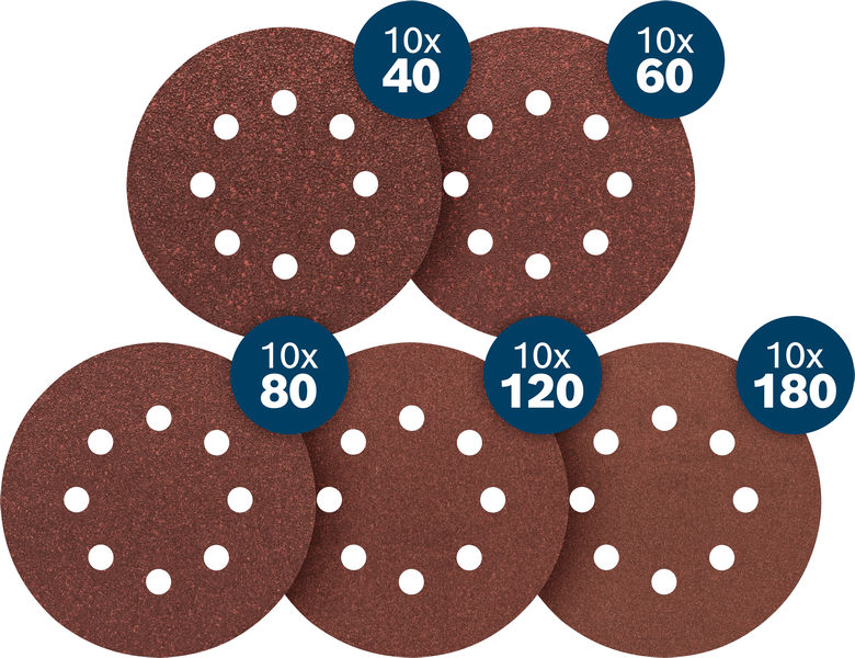 BOSCH EXPERT C430 Schleifpapier-Set, K40/K60/K80/K120/K180, 125mm, 50-tlg. BOSCH EXPERT C430 Schleifpapier-Set, K40/K60/K80/K120/K180, 125mm, 50-tlg.