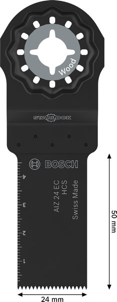 BOSCH AIZ 24 EC Holz Tauchsägeblatt, Starlock, 24 x 50 mm BOSCH AIZ 24 EC Holz Tauchsägeblatt, Starlock, 24 x 50 mm