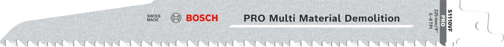 BOSCH PRO Multi Material Demolition S1110VF Säbelsägeblatt, 1,6 x 22 x 225 mm, 5-tlg. BOSCH PRO Multi Material Demolition S1110VF Säbelsägeblatt, 1,6 x 22 x 225 mm, 5-tlg.