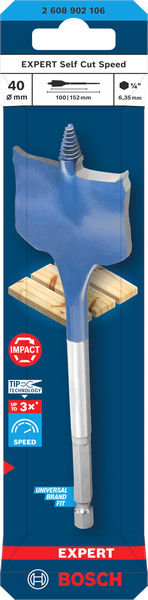 BOSCH EXPERT Self Cut Speed Flachfräsbohrer, 40 x 152 mm