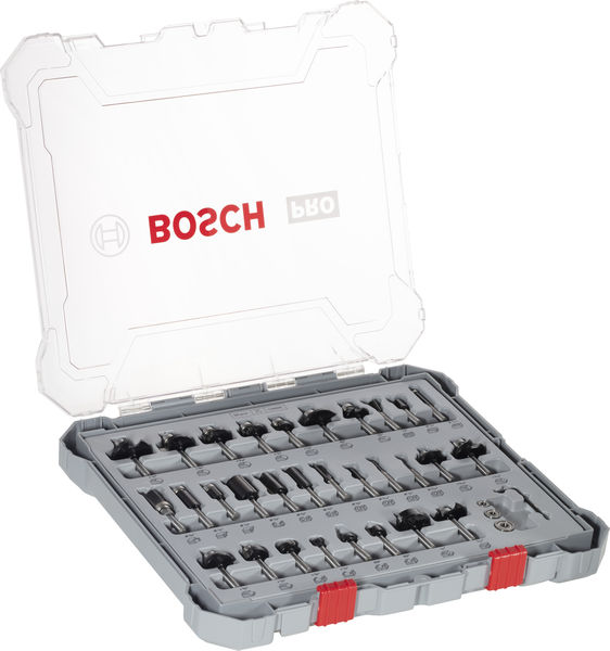 BOSCH PRO Fräsersatz gemischt, Schaft 1/4", 30-tlg