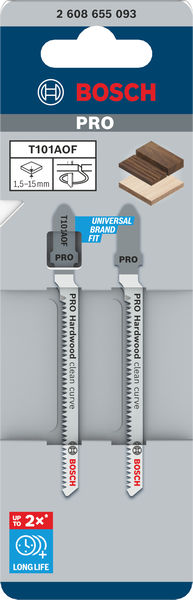BOSCH PRO Hardwood clean curve T101AOF Stichsägeblatt, 83 mm, 2-tlg.