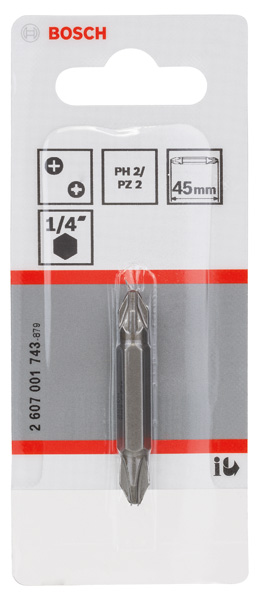 BOSCH Doppelklingenbit, PH2, PZ2, 45 mm