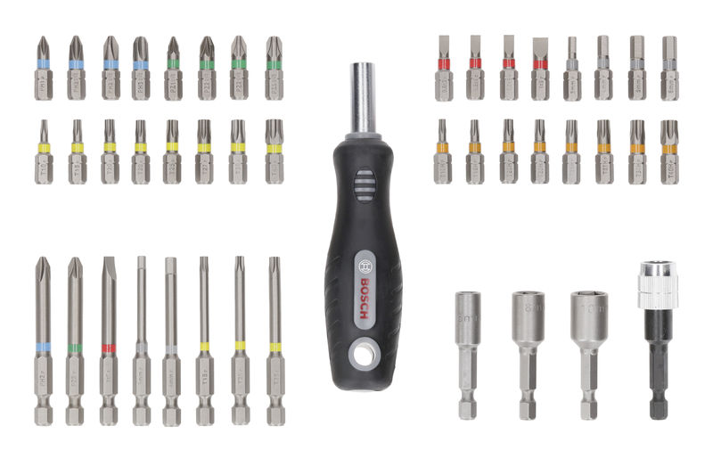 BOSCH Extra Hard Schrauberbit-Set, Auststeller, 44+1-tlg.