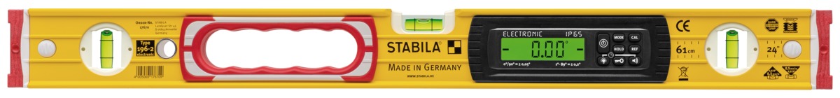STABILA Elektronische Wasserwaage TECH 196, 40 cm, 2 Digital-Displays, Messbereich: 0° – 360° (4 x 90°), Anzeige-Modi: °, %, mm/m, in/ft, Schutzklasse IP 65, Wasserwaagen-Tasche STABILA Elektronische Wasserwaage TECH 196, 40 cm, 2 Digital-Displays, Messbereich: 0° – 360° (4 x 90°), Anzeige-Modi: °, %, mm/m, in/ft, Schutzklasse IP 65, Wasserwaagen-Tasche