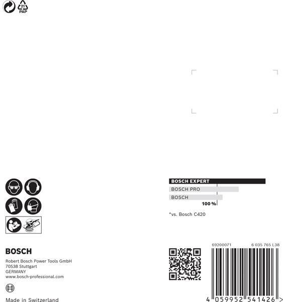 BOSCH EXPERT C470 Schleifscheibe, 125mm, K60, 8 Löcher, 5-tlg.