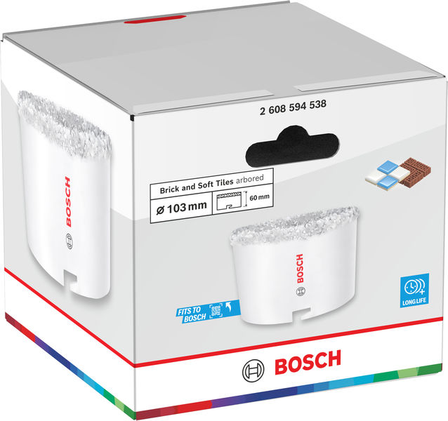 BOSCH Brick and Soft Tile Lochsäge mit Aufsteckhalter, 103 x 60 mm