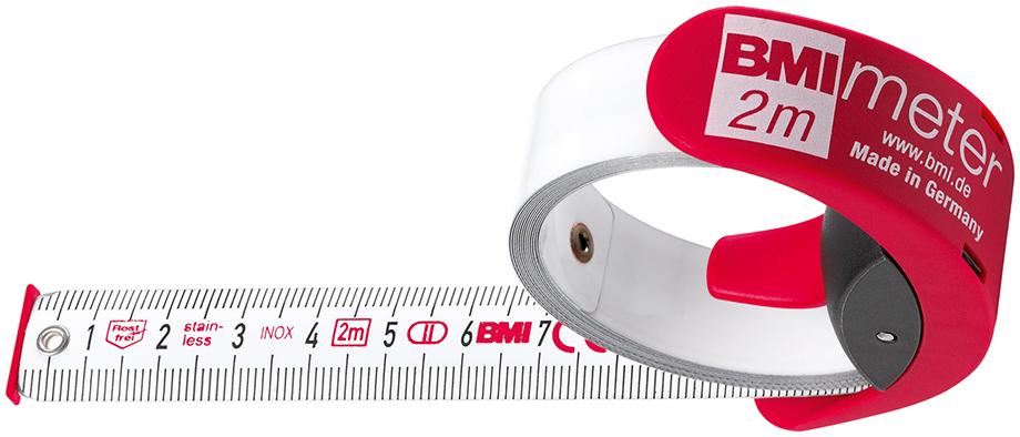 BMI Taschenbandmaß BMImeter 2mx16mm weiß BMI BMI Taschenbandmaß BMImeter 2mx16mm weiß BMI