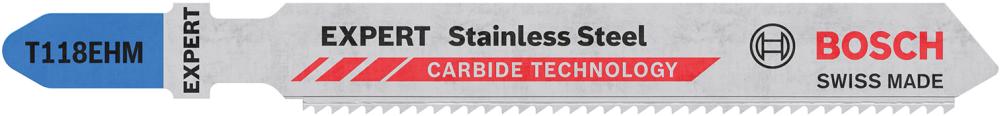 BOSCH EXPERT ‘Stainless Steel’ T 118 EHM Stichsägeblatt, 3 Stück