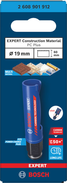 BOSCH EXPERT Construction Material Power Change Plus Lochsäge, 19 x 60 mm BOSCH EXPERT Construction Material Power Change Plus Lochsäge, 19 x 60 mm