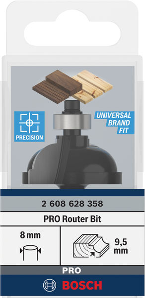 BOSCH PRO Profilfräser klassisch, R 9,5, Schaft 8 mm BOSCH PRO Profilfräser klassisch, R 9,5, Schaft 8 mm