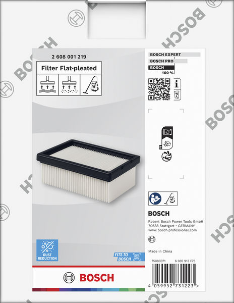BOSCH Flacher gefalteter E10-Filter für Staubsauger BOSCH Flacher gefalteter E10-Filter für Staubsauger
