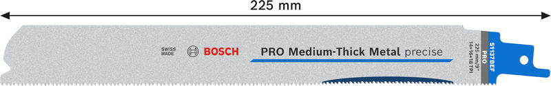 BOSCH PRO Medium-Thick Metal precise S1137BEF Säbelsägeblatt, 1,1x25x225 mm, 25-tlg.