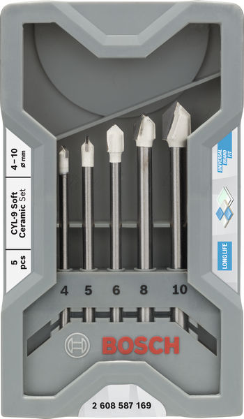 BOSCH CYL-9 Ceramic Fliesenbohrer Set, 4/5/6/8/10 mm, 5-tlg. BOSCH CYL-9 Ceramic Fliesenbohrer Set, 4/5/6/8/10 mm, 5-tlg.