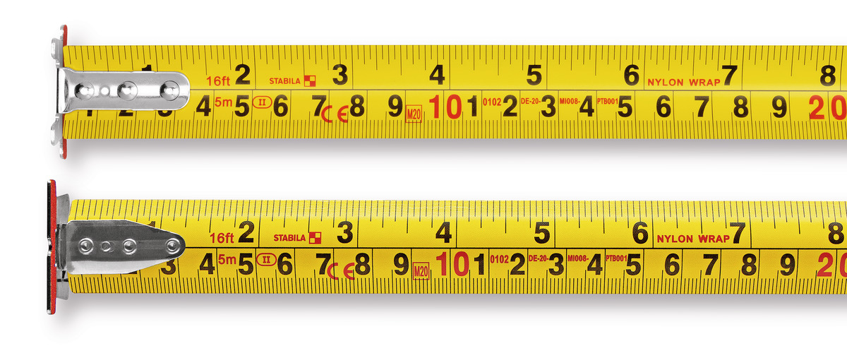 STABILA Taschenbandmaß BM 300, 5 m (16'), Maßband mit doppelseitiger cm/inch-Skala, bruchsicheres PC/ABS-Gehäuse, SPIKES-Haken, Stahlband mit NYLON-WRAP-Ummantelung, Gürtel-Clip, MID-Genauigkeit STABILA Taschenbandmaß BM 300, 5 m (16'), Maßband mit doppelseitiger cm/inch-Skala, bruchsicheres PC/ABS-Gehäuse, SPIKES-Haken, Stahlband mit NYLON-WRAP-Ummantelung, Gürtel-Clip, MID-Genauigkeit