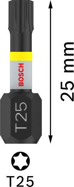 BOSCH PRO Torx Impact Bit, T25, 25 mm, 2-tlg.