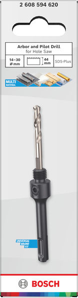 BOSCH Aufsteckhalter und Zentrierbohrer für Lochsäge, 14-30 x 44 mm