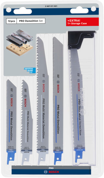 BOSCH PRO Demolition Säbelsägeblatt Set, 12-tlg.