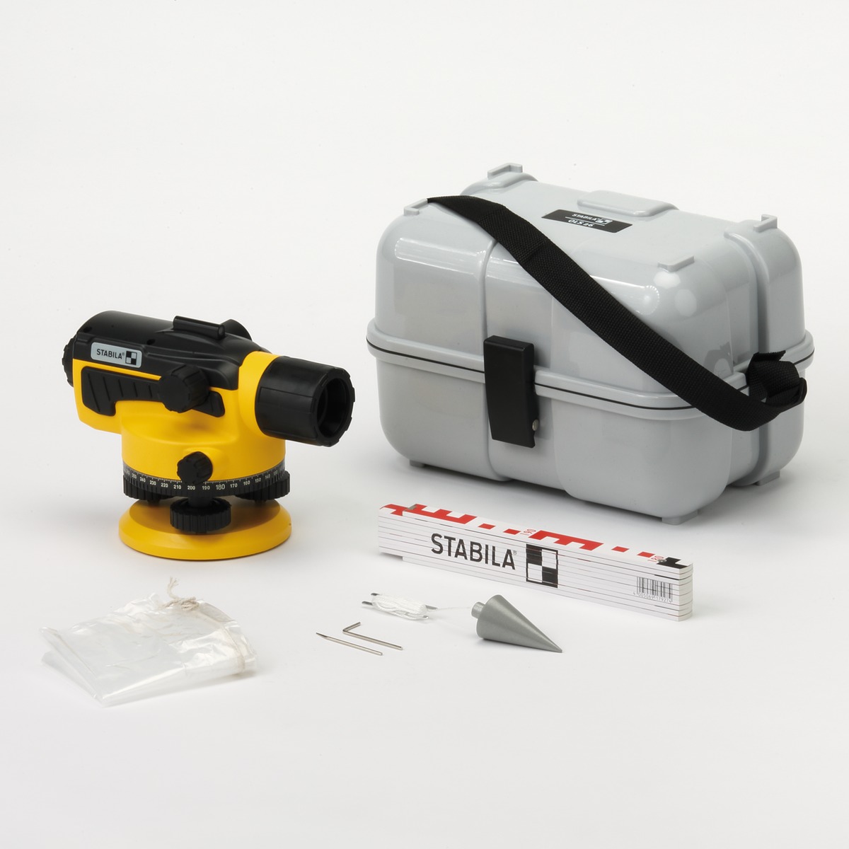 STABILA Optisches Nivellier OLS 26, 6-teiliges Set