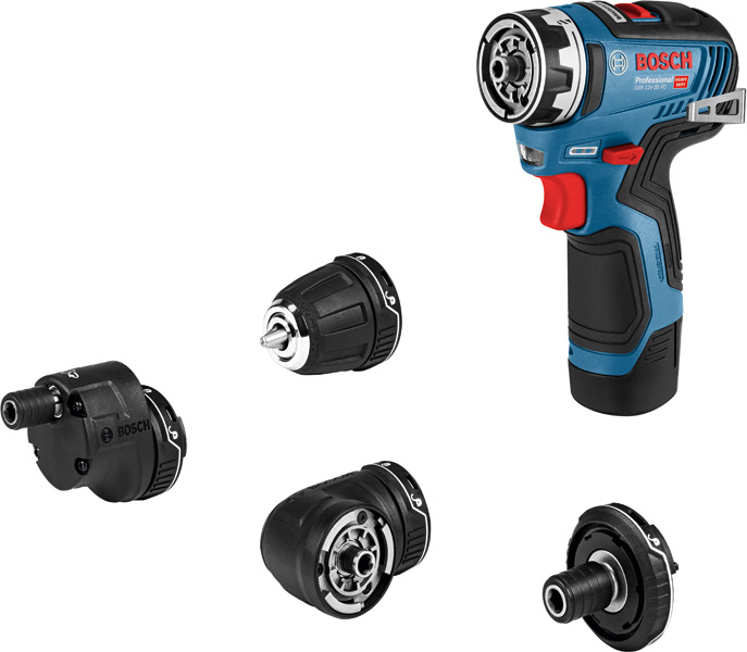 BOSCH Akku-Bohrschrauber GSR 12V-35 FC, mit 2 x 3.0 Ah Li-Ion Akku, 1 Aufsatz, L-BOXX