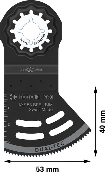 BOSCH PRO AYZ 53 BPB Dual-Tec Blatt für Multifunktionswerkzeuge, 53 x 40 mm, 5-tlg. BOSCH PRO AYZ 53 BPB Dual-Tec Blatt für Multifunktionswerkzeuge, 53 x 40 mm, 5-tlg.