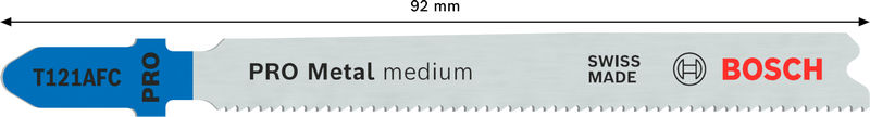 BOSCH PRO Metal medium T121AFC Stichsägeblatt, 92 mm, 3-tlg.