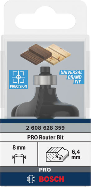 BOSCH PRO Profilfräser, R 6,4, Schaft 8 mm