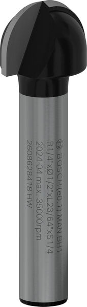 BOSCH PRO Hohlkehlfräser, R 1/4", Schaft 1/4"